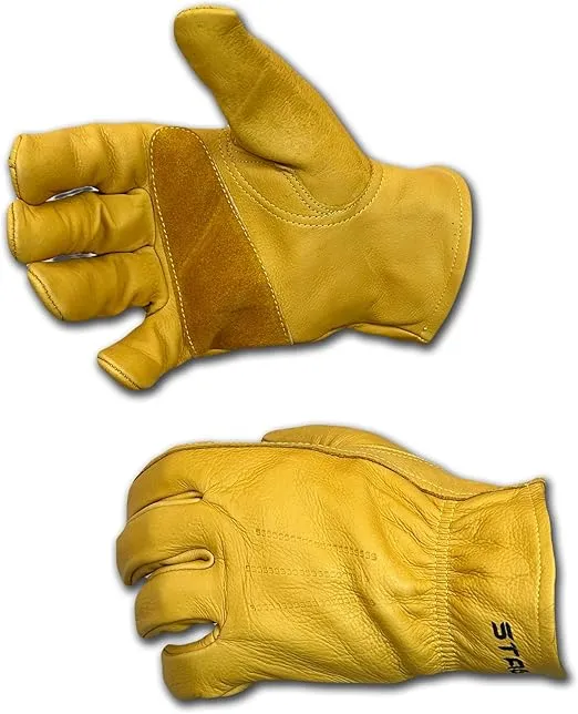 Work Gloves Men - 257 Gardening Gloves Leather Work Gloves for Men, Hyper Tough Working Gloves Women Yellow Large