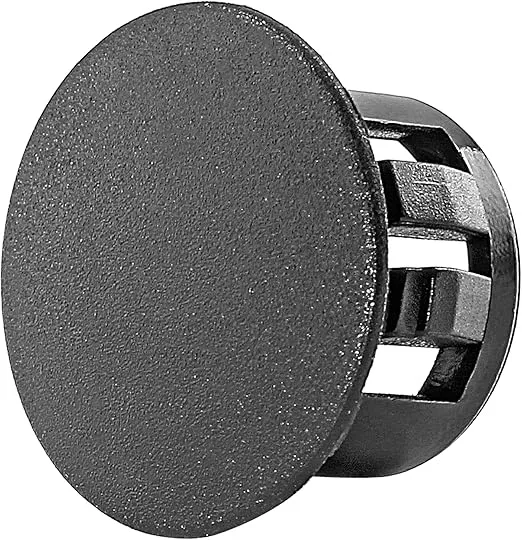 Murtenze 30 Pcs 13mm (1/2") Black Hole Plugs, Plastic Flush Type Panel Plugs Fastener Cover, Round Plastic Snap in Locking Tubing Plug for Kitchen Cabinet Furniture