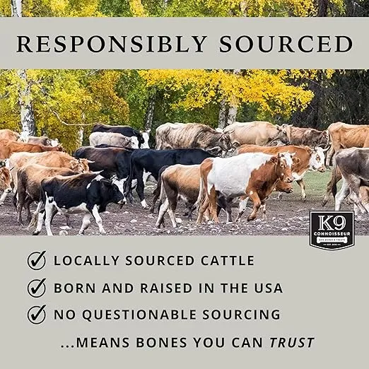 K9 Connoisseur Dog Bones Made in USA for Small and Medium Breed Dogs Natural Long Lasting Meaty Beef Knee Cap Bone Treats Best for Dogs Upto 50 Pounds 1 Pack 10 Count