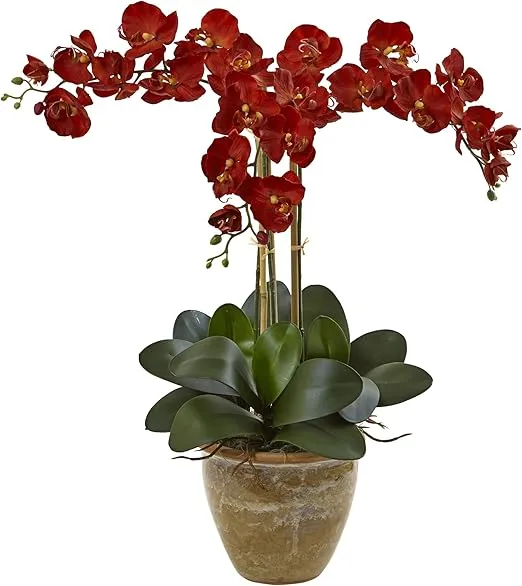 Nearly Natural Triple Stem Phalaenopsis Silk Arrangement, Seasonal