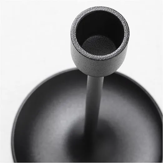 IKEA FULLTALIG Candlestick, set of 3 Powder Coating Black Aluminum Candlestick Holder for taper candles, Table Romantic for Wedding, Birthday, Dinner Home & Bar Decorative (No LED Candle Included)