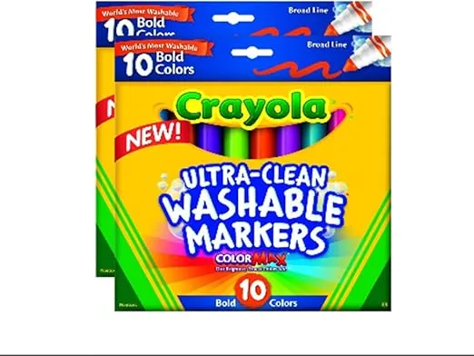 Crayola Ultraclean Broadline Bold Markers (10 Count)2