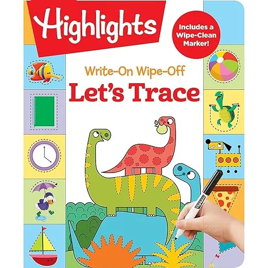 Write-On Wipe-Off Let's Trace: Dry Erase Letter Tracing Workbook for Kids, Wipe Clean Activity Book with Marker (Highlights™ Write-On Wipe-Off Fun to Learn Activity Books)