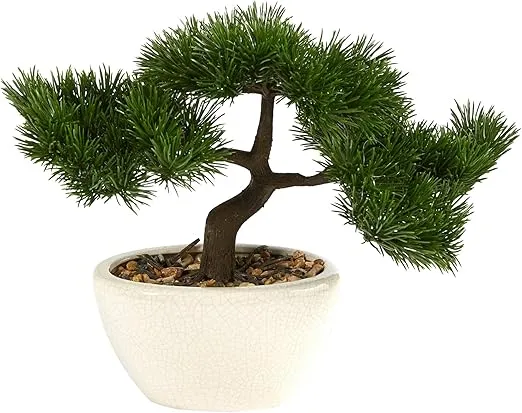 Nearly Natural 10in. Cedar Bonsai Artificial Tree in Decorative Planter, Green