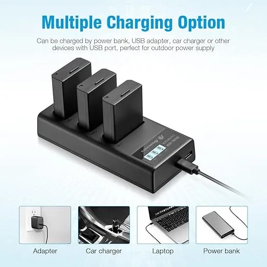 Powerextra LP-E10 Battery 3 Pack and USB Charger LCD Display Compatible with Canon LP-E10 Battery and Rebel T3 T5 T6 T7 T100 Kiss X50 Kiss X70 1100D 1200D 1300D Digital Camera