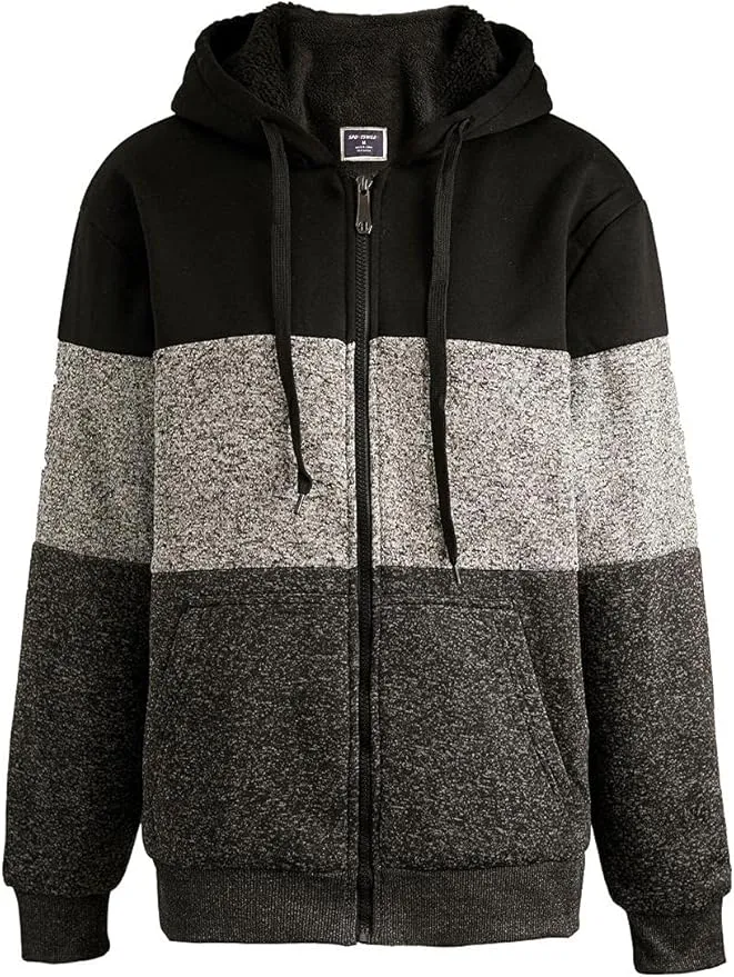 Gary Com Heavyweight Sherpa Hoodies for Men, Thick Fleece Lined Full Zip Up Winter Warm Sweatshirts Work Jackets