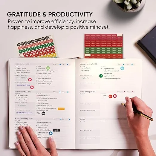 PRODUCTIVITY STORE Pro Max - Undated, 2025 Planner, 8.5" x 11" - The #1 Productivity Planner to Achieve Your 2025 Goals - Planner 2025-2026 - Grey - A4