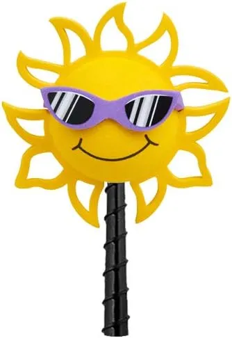 California Sunshine w/Sunglasses Car Antenna Topper/Auto Mirror Dangler/Cute Dashboard Accessory (Fits Fat Stubby Antenna) (Purple Sunglasses)