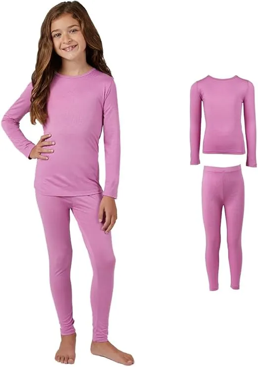 32 Degrees Heat Unisex Kids 2 Piece Baselayer Long Sleeve Crew Neck & Legging Set | 4-Way Stretch | Form Fitting | Thermal