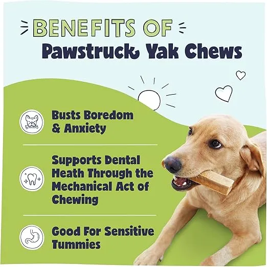 Pawstruck Monster Yak Dog Chew (6-7 oz.) [5 Pack] Natural Himalayan Yak & Cow Milk/Cheese Long-Lasting, Jumbo Treat for Dog, Best XL Thick Chew Stick