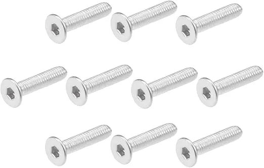 uxcell M3x12mm Flat Head Machine Screws Inner Hex Screw 304 Stainless Steel Fasteners Bolts 80Pcs