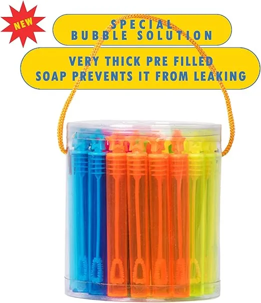 40-Piece Star Bubble Wands Assortment Neon Party Favors - Summer Gifts Bubbles Fun Toys