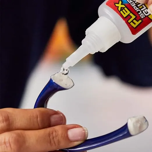 Flex Super Glue Liquid, 20 Gram Bottle, 1-Pack, Clear, Instant Bond, Quick Dry, Cyanoacrylate Adhesive, Precision Tip for Wood, Metal, Plastic, Crafts, Ceramic, and Toy Repairs