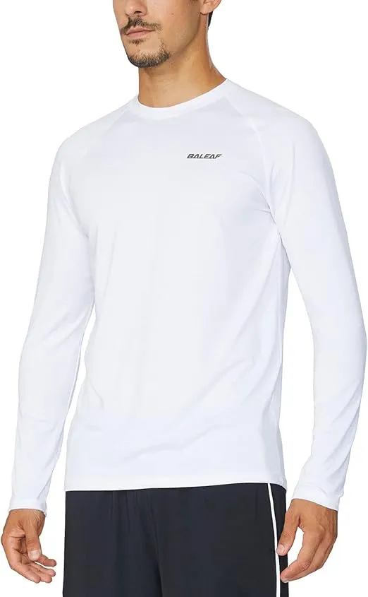 BALEAF Men's Long Sleeve Running Shirts Quick Dry Workout Shirts Athletic T-Shirts Lightweight Soft Fishing Tee Tops