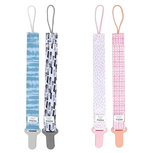 Nuby Infant's 2-Pack Pacifinder Pacifier Clips, Colors May Vary