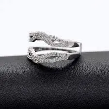 Uloveido 925 Sterling Silver Anniversary Ring Enhancer for Women and Girls Wedding Engagement Enhancer Ring White Gold Plated Y481