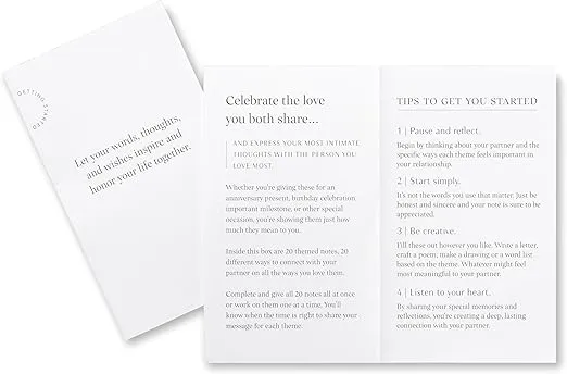 Compendium Love Notes – A Letter-Writing Kit for Couples to Express Love and Appreciation – 20 Themed Notes, Each with a Different Theme