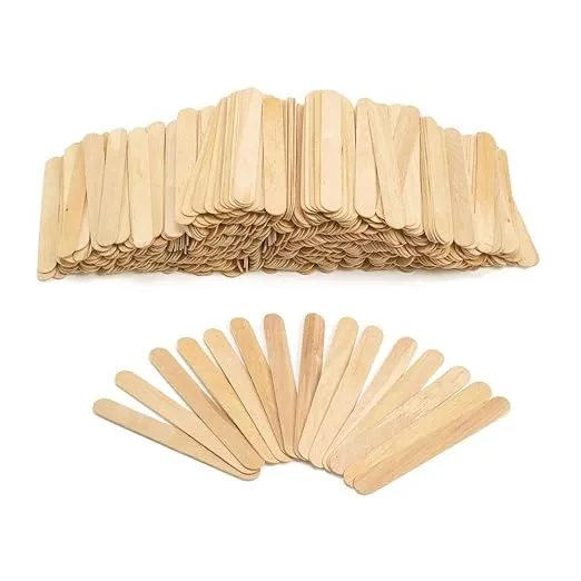 Colorations Large Natural Wood Craft Sticks Tongue Depressors, 500 Pieces, All Natural, , 1mm Thick, 6" x 3/4" each (500T)