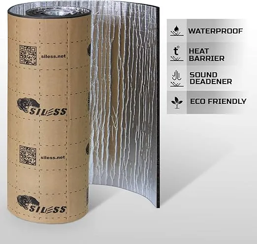 Siless Liner 157 mil (4 mm) 36 sqft Aluminum Foil Finish Car Sound Deadening & Heat Insulation Closed Cell Foam - PE Foam Sound Deadener