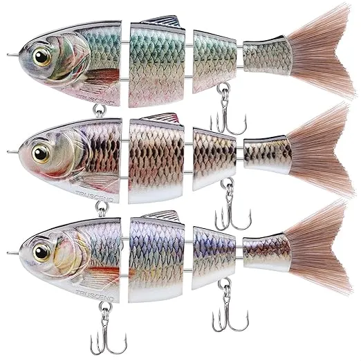 TRUSCEND Fishing Lures for Freshwater and Saltwater, Lifelike Swimbait for Bass Trout Crappie, Slow Sinking Bass Fishing Lure, Amazing Fishing Gifts for Men, Must-Have for Family Fishing Gear