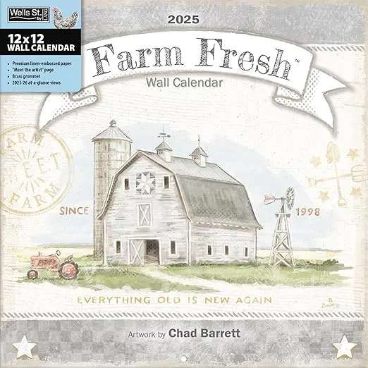 WSBL Farm Fresh 2025 12X12 Wall Calendar (25997001745)