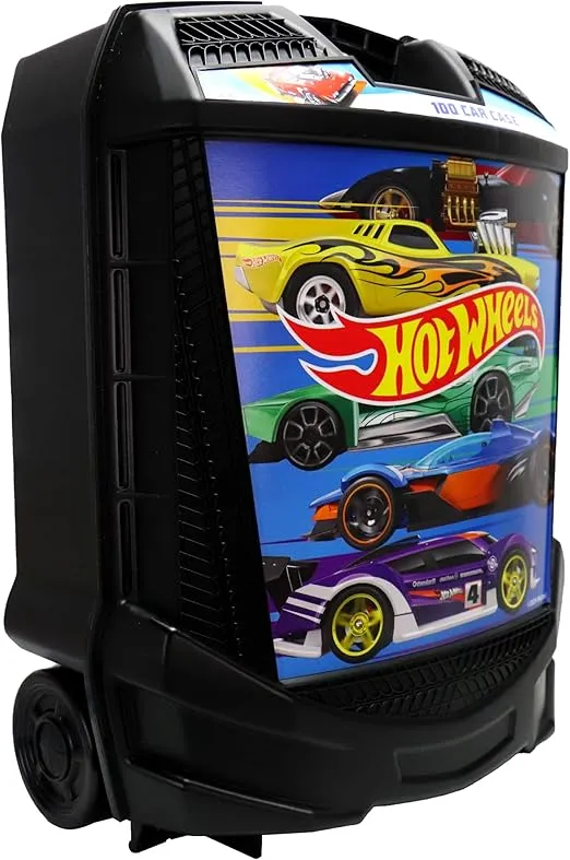 Hot Wheels 100-Car, Rolling Storage Case with Retractable Handle, Model:20135