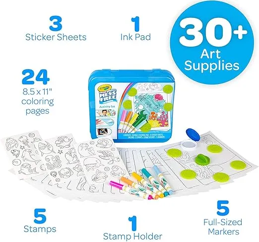 Crayola Color Wonder Mess Free Coloring Activity Set (30+ Pcs), with Markers, Stamps, and Stickers, Gift for Toddlers, 3+