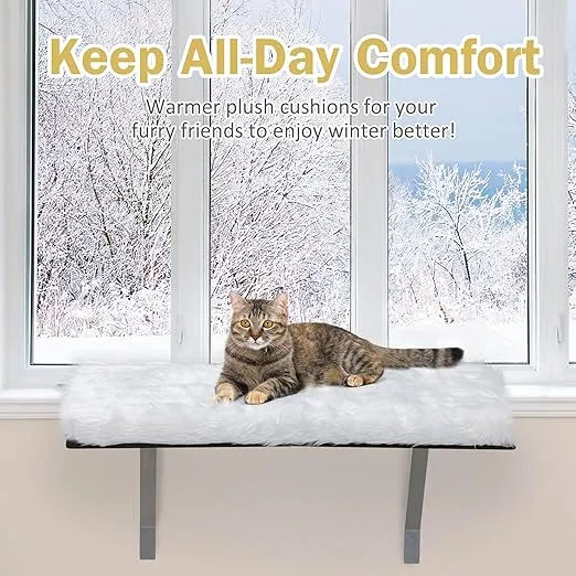 COZIWOW Window Cat Perch Cat Window Hammock for Indoor Large Cat Bed for Window Sill, White