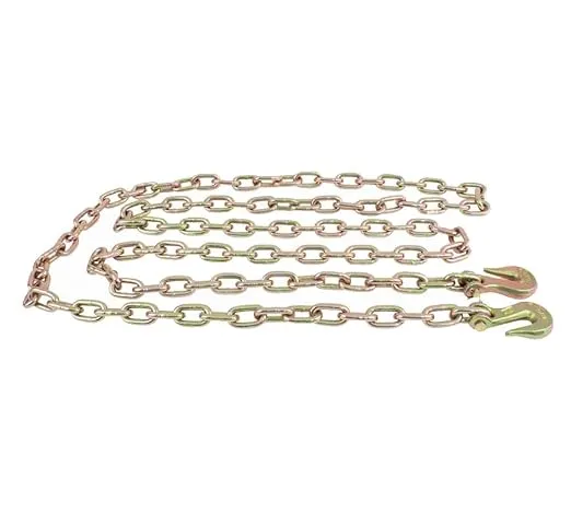 Mytee Products 2 Pack 5/16 Inch x 20 FT Grade 70 Binder Chain with Clevis Grab Hooks - G70 Transport Tow Chain - 4,700 Lbs Working Load Limit