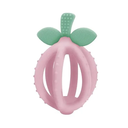 Itzy Ritzy Teething Ball & Training Toothbrush - Silicone, BPA-Free Bitzy Biter Lemon-Shaped Teething Toy Features Multiple Textures to Soothe Gums & an Easy-to-Hold Design (Pink Lemonade)