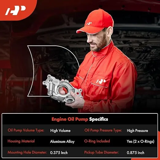 A-Premium High Volume Oil Pump for 4.8L 5.3L 6.0L - Compatible with Chevrolet Silverado, Tahoe, Camaro, Suburban & GMC Sierra, Yukon, Savana & Cadillac - 4.8 Oil Pump, 5.3 Oil Pump, 6.0 Oil Pump