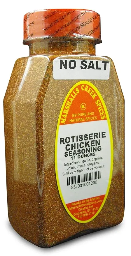 Marshalls Creek Kosher Spices, (st07), ROTISSERIE CHICKEN SEASONING NO SALT 11 oz