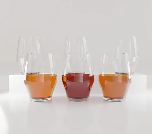 LEMONSODA Premium Stemless Crystal Wine Glass Set – Elegant Crystal Quality at the Price of Plastic | Perfect for Wine Tastings, Parties, Gifts, Red & White Wine – (15oz - Set of 6)