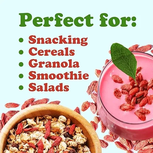 Food to Live Organic Goji Berries, 1 Pound - Sun Dried, Large and Juicy, Non-GMO, Raw, Vegan, Sirtfood, Bulk