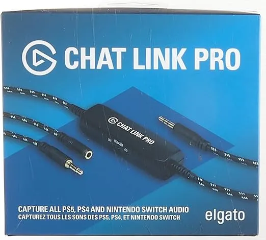 Elgato Chat Link Pro - Audio Adapter, for PS5, PS4, Nintendo Switch, Capture Voice Chat, Gameplay Sound, Extra Long Cable, Black