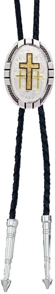 Montana Silversmiths Western Lifestyle Bolo Tie (New Traditions Triple Cross)