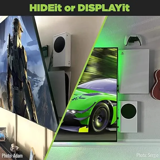HIDEit Mounts Wall Mount for Xbox Series S - American Company - White Steel Mount for Xbox Series S - Wall Mount Kit Works with Xbox Series S - Patented