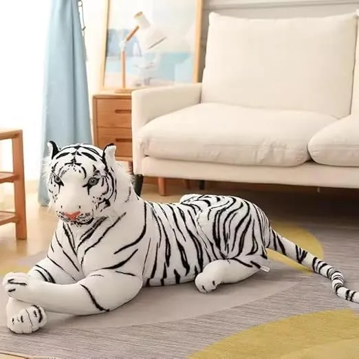 Large White Tiger Stuffed Animal - Big Stuffed White Tiger Plush Toy -Giant White Tiger Stuffed Animal 28 Inches (Excluding Tail)