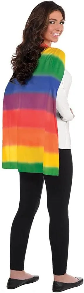 Rainbow Cape - One Size Fits Most (Pack Of 1) - Durable Polyester Cape For Kids & Adults - Perfect For Costumes, Dress-Up & Group Events