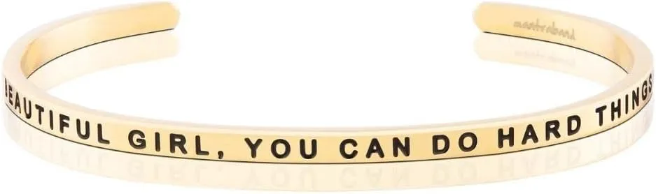 MantraBand Bracelets - Inspirational Engraved Adjustable Mantra Band Cuff Bracelet - Gold color - Gifts for Women