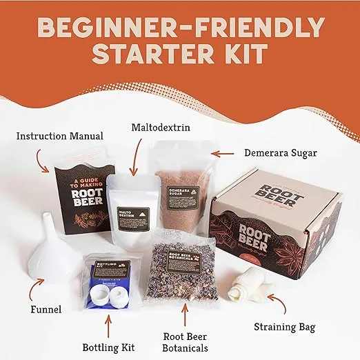 Craft A Brew - Root Beer Kit - DIY Root Beer Making Kit - Make Your Own Craft Root Beer - Complete Equipment and Supplies - Starter Home Brewing Kit - 1 Gallon