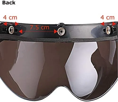 3-Snap Visor Lens Shield for Motorcycle Helmets Flip Up Down (Smoke)