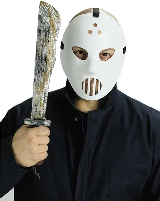 Fun World Men's Hockey Mask and Machete Set, Multi, Standard