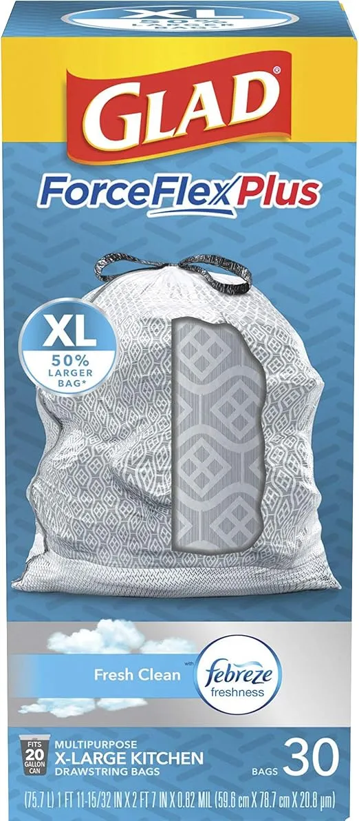 Glad KitchenPro Trash Bag, Large, Black, 180 Count