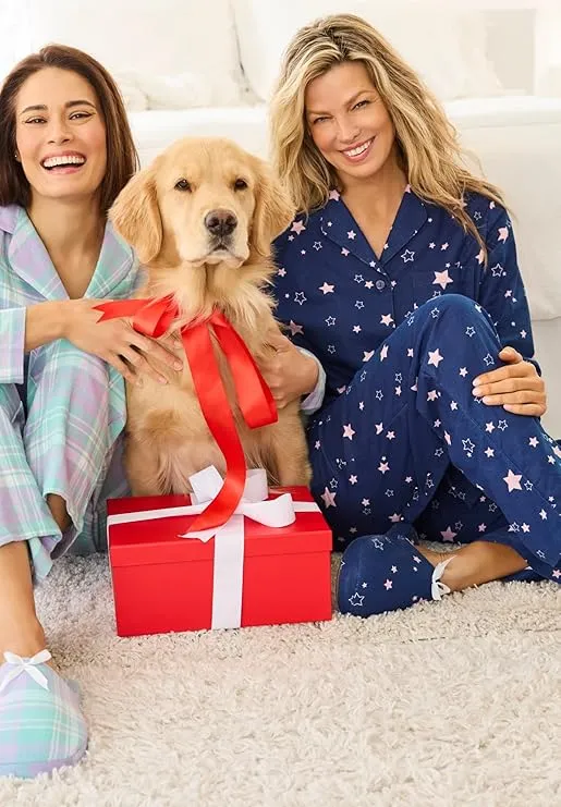 Dreams & Co. Women's Plus Size Classic Flannel Pajama Set