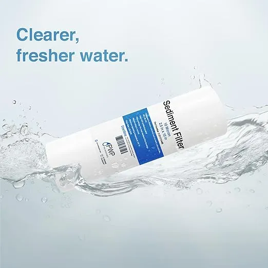 Sediment Water Filtration System with Clear 2.5X 10 Housing 3/4 "Ports, Removes Dirt, Sand, Silt and Rust
