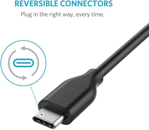 Anker USB to USB C Cable,Powerline 3.0 USB A to USB C Charger Cord with 56k Ohm Pull-up Resistor for Samsung Galaxy Note S8/S9 and More(3 Pack,3FT,Black)