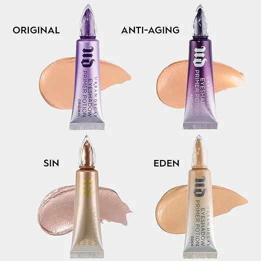 Urban Decay Anti-Aging Eyeshadow Primer Potion, Nude Eye Primer, Improves Look of Fine Lines & Texture, Smooths & Preps Eyelid Base for Vibrant Color, Crease-free Eye Makeup Looks, Vegan