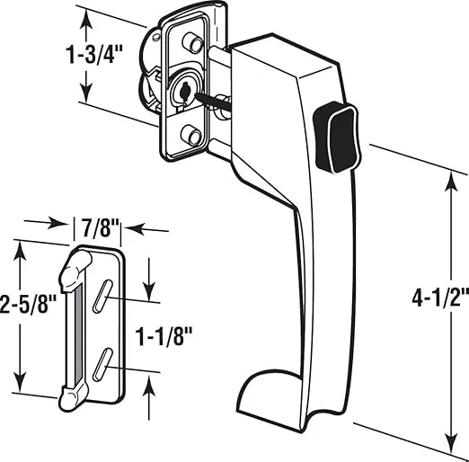 Prime-Line K 5116 White Push Button Latch with Tie Down (1 Set)