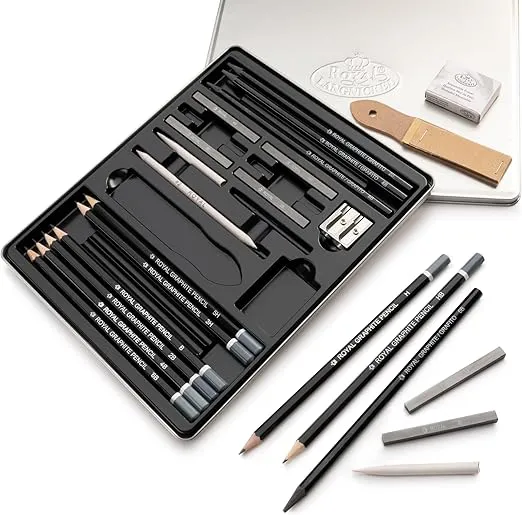 Royal & Langnickel Essentials(TM) Sketching Art Set W/Tin Blue, 1 count (pack of 1)